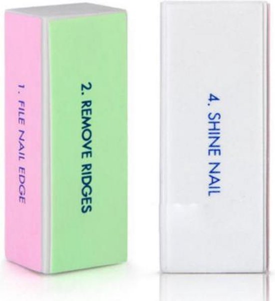 Nagelvijl/Blokvijl Voor mooie natuurlijke nagels - Set van 3 stuks - Polish Nagelvijl - Nagelvijl Vierkant / Rechthoek - Nagels Vijlen - Polijsten Nagels - Nail Polish File - Manicure / Pedicure Nagelvijl