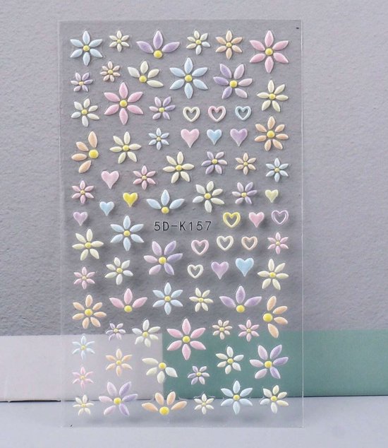 GUAPÀ® Nagelstickers | Bloemen stickers | 3D Bloemen Diverse kleuren