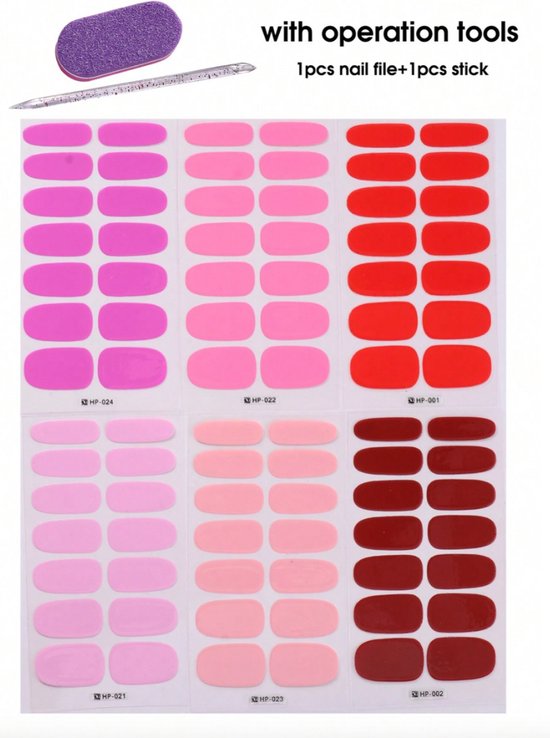 GUAPÀ® Nail wraps Nagelstickers 6 vellen | Stickers Roze Tinten