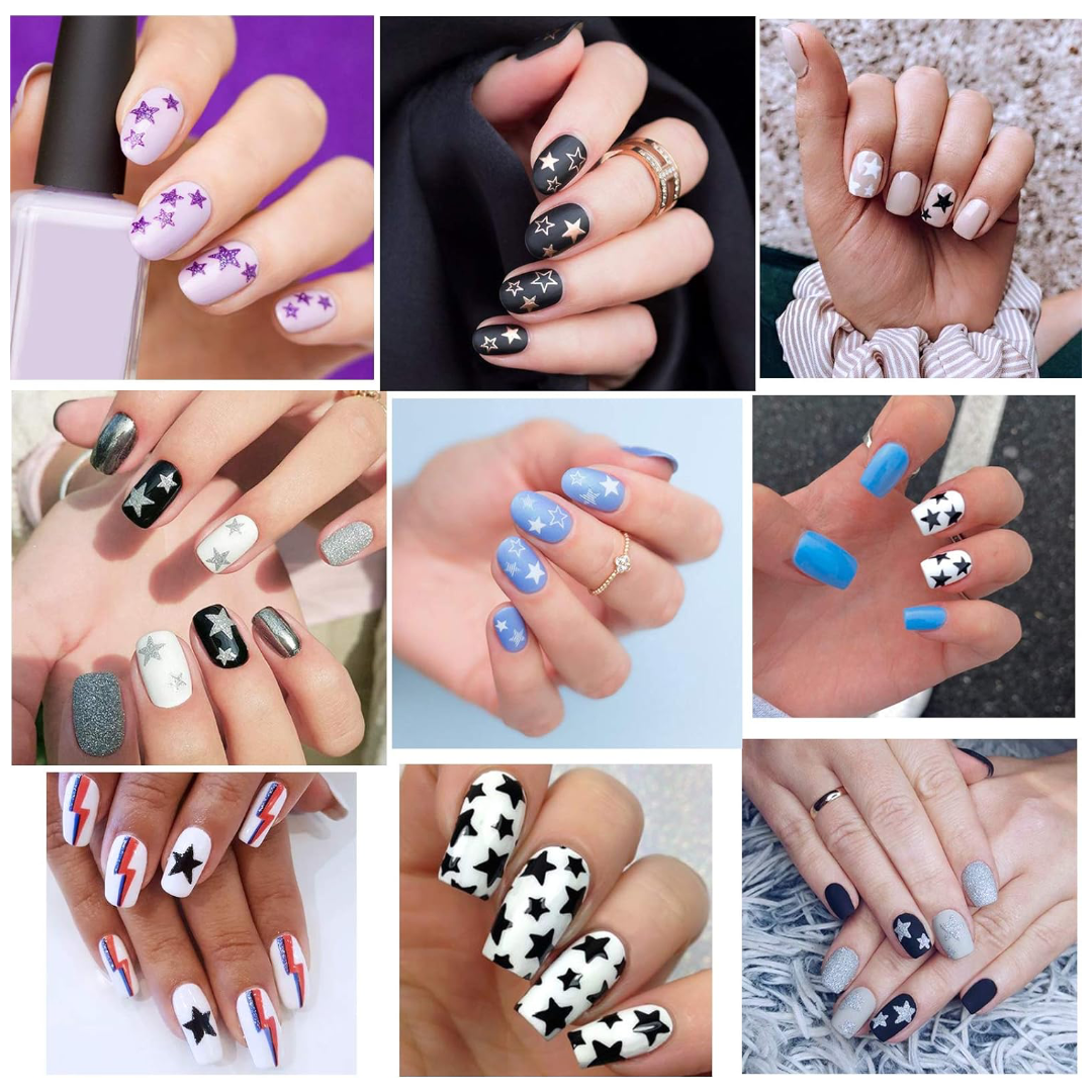 GUAPÀ® Nail Art Nagelstickers 10 glitter nagelstickers sterretjes