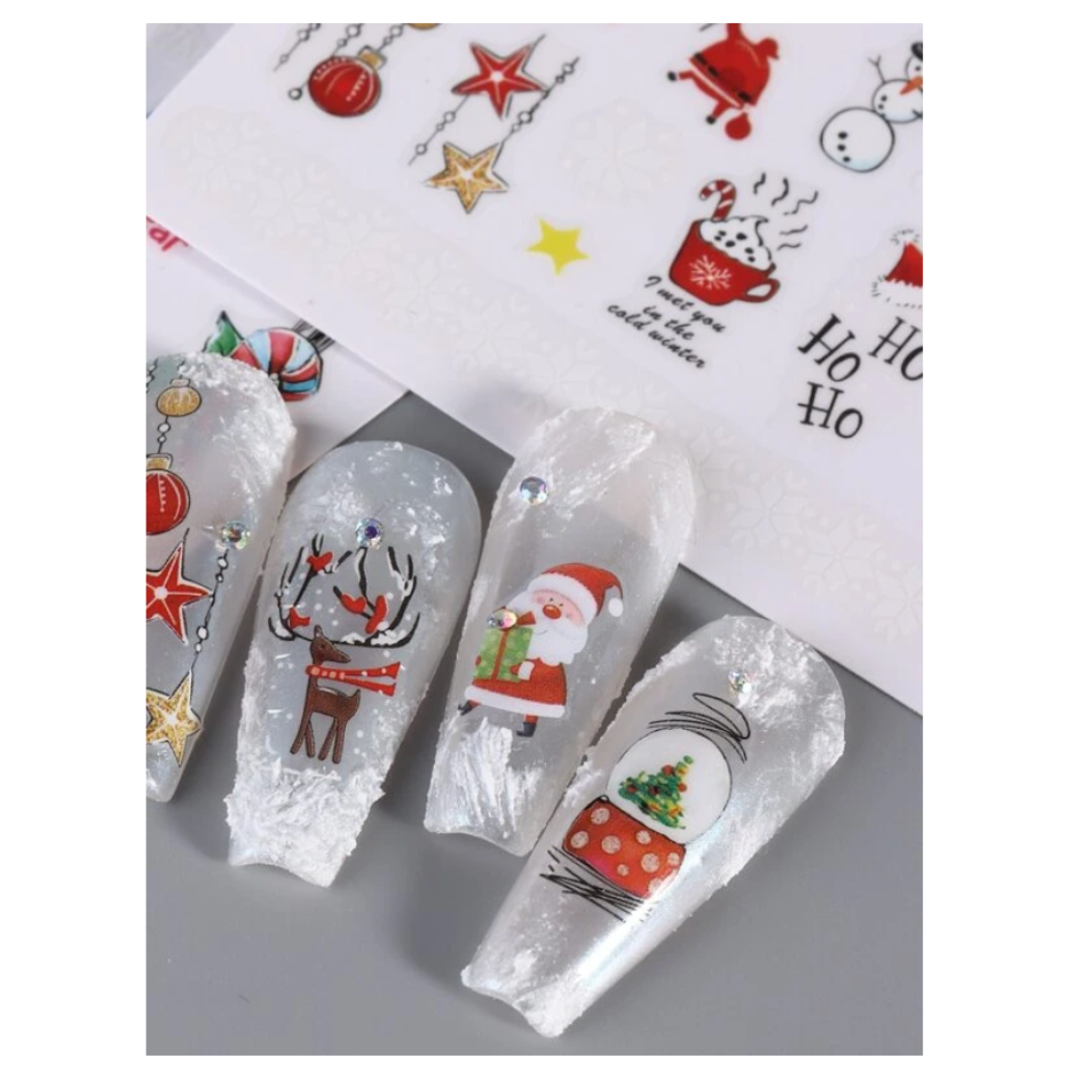 GUAPÀ® Nagelstickers diverse patronen 2 Nagelstickers kerstvellen