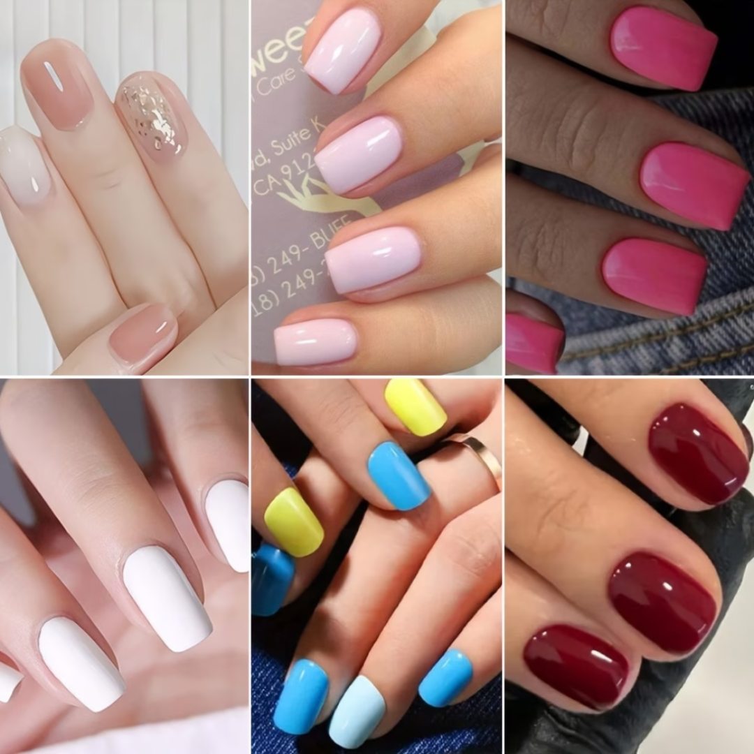 Plaknagels 588 Pcs Diverse Kleuren | Korte Nagel Tips