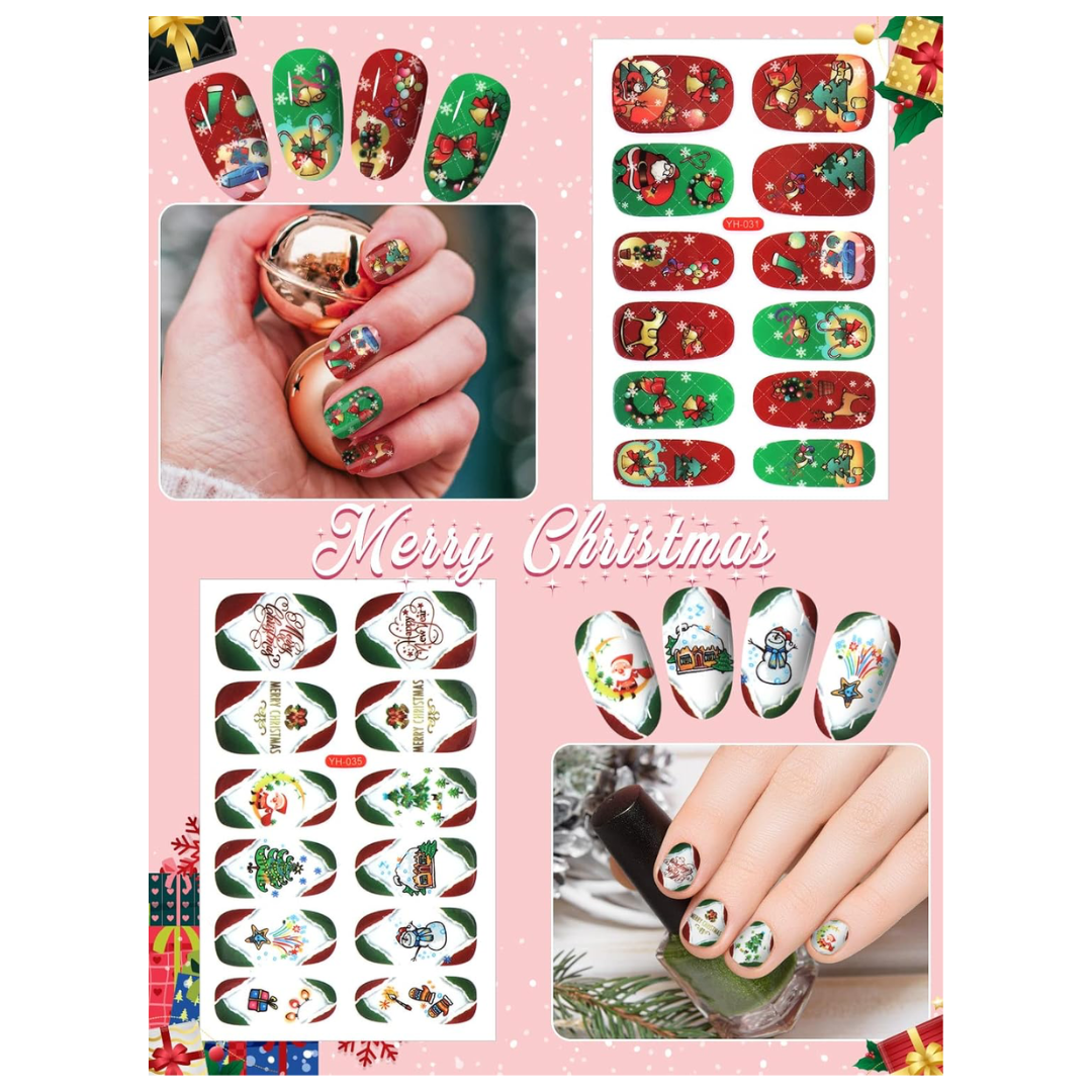 GUAPÀ® Nagelstickers & Nail wraps 8 Vellen Kerst Nagelstickers