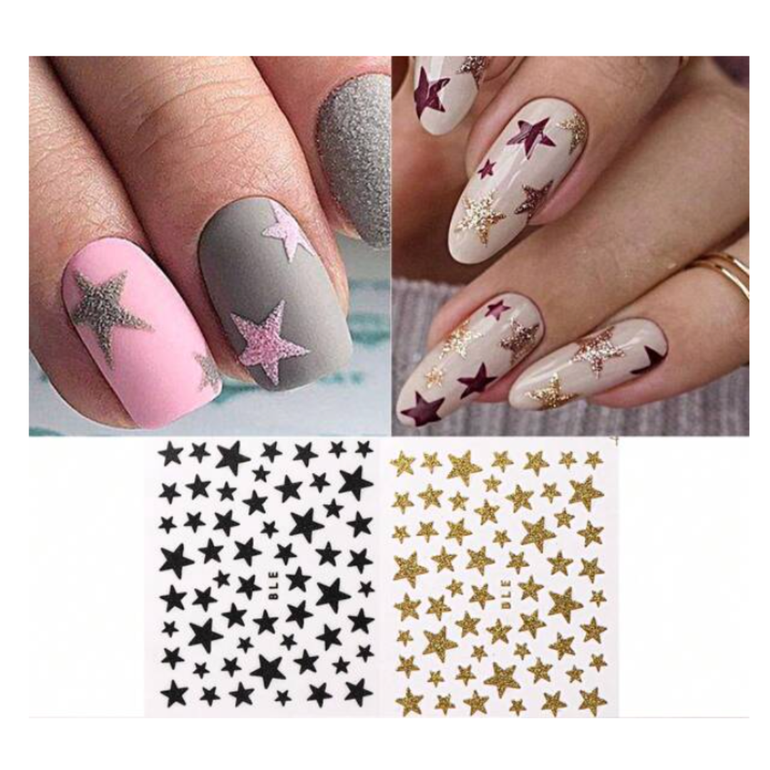 GUAPÀ® Nail Art Nagelstickers 10 glitter nagelstickers sterretjes
