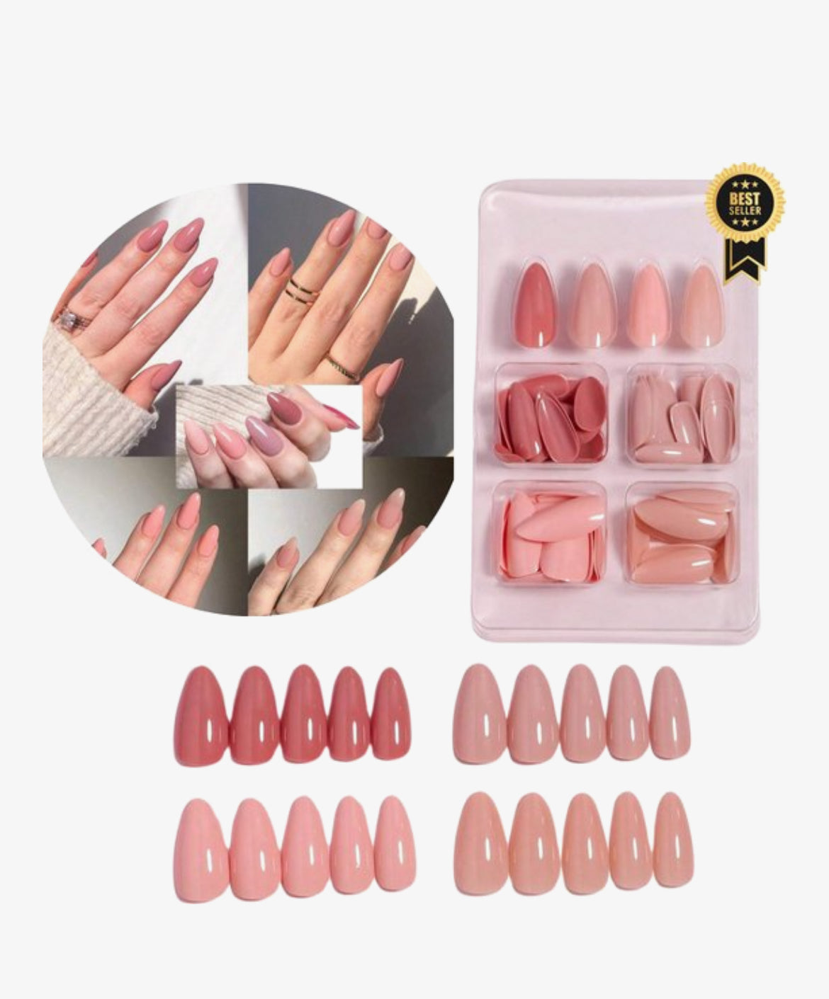 GUAPÀ® Plaknagels 96 stuks naturel