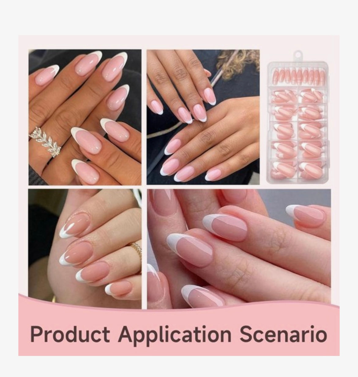 Guapà 120 stuks French Manicure Nagels met Nagellijm