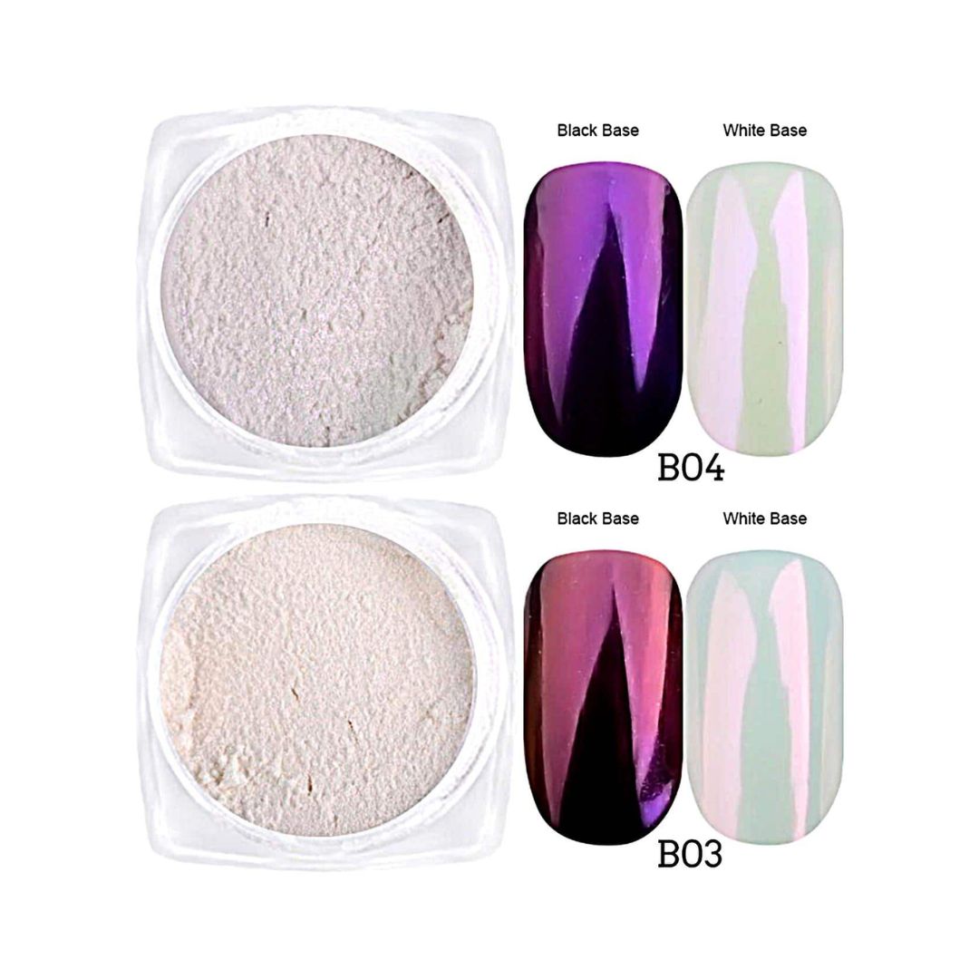 GUAPÀ® Holografische Spiegel Glitter Poeder Set | 6 Nail Art glitters