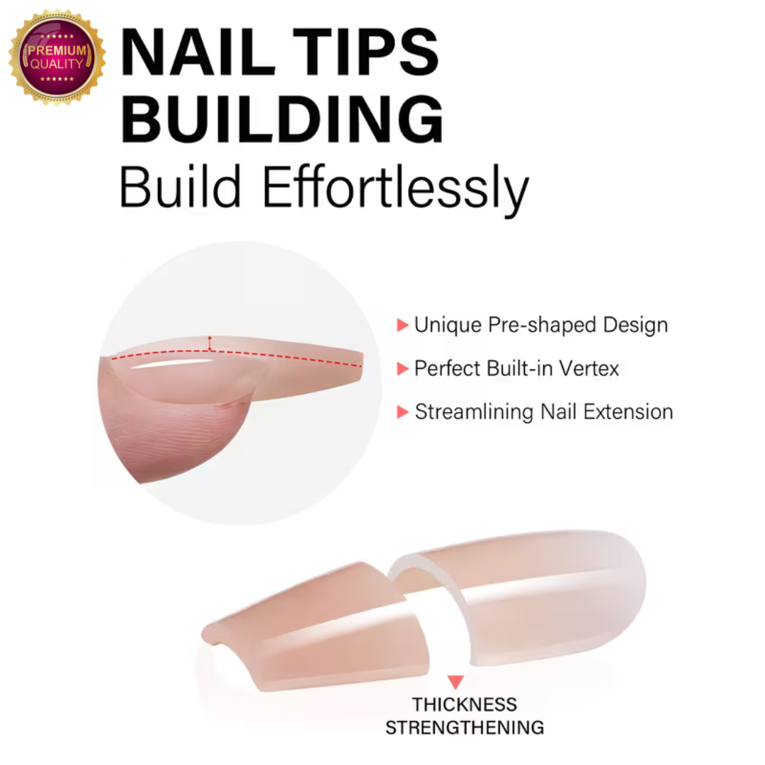 Plaknagels Vierkante Nageltips 240 Pcs | Diverse Nude Kleuren