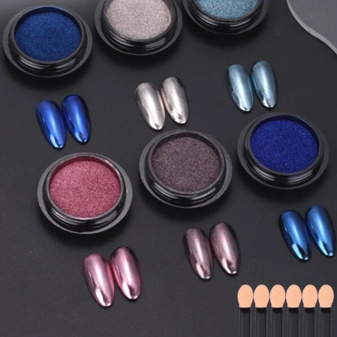 GUAPÀ® Holografische Glitter Poeder | 6 spiegel donkere tinten