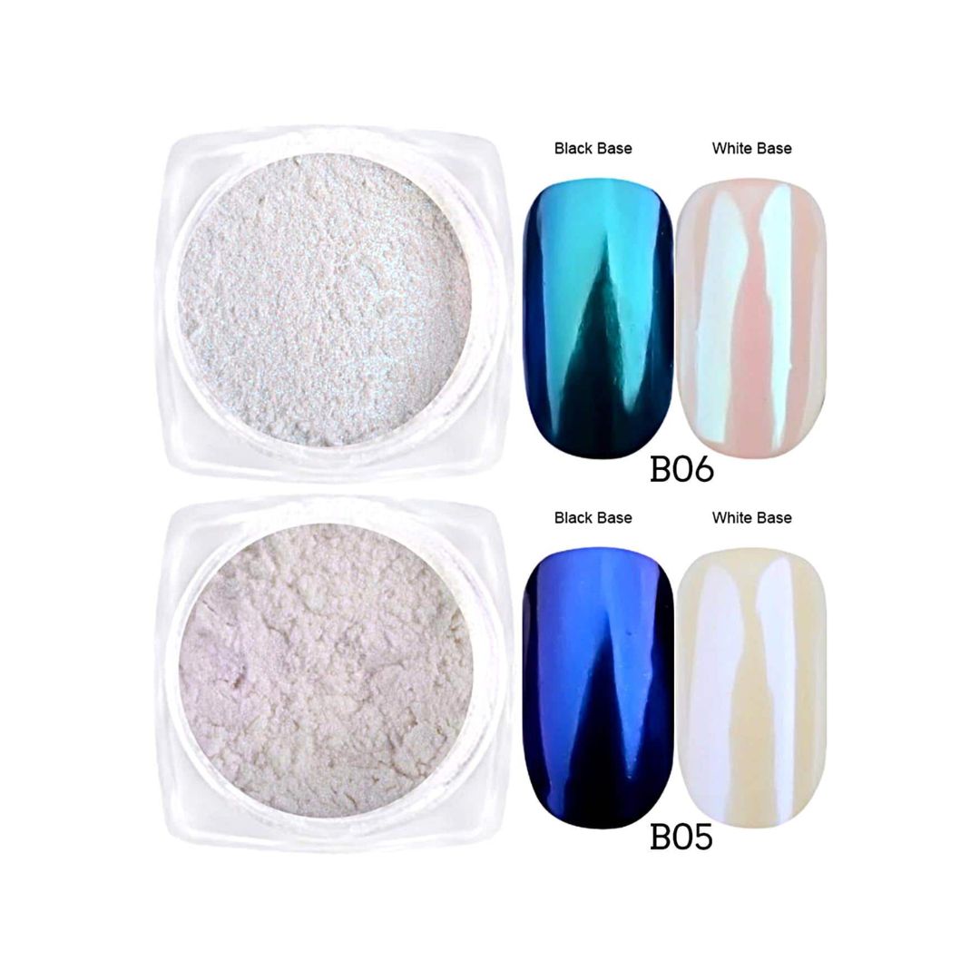GUAPÀ® Holografische Spiegel Glitter Poeder Set | 6 Nail Art glitters