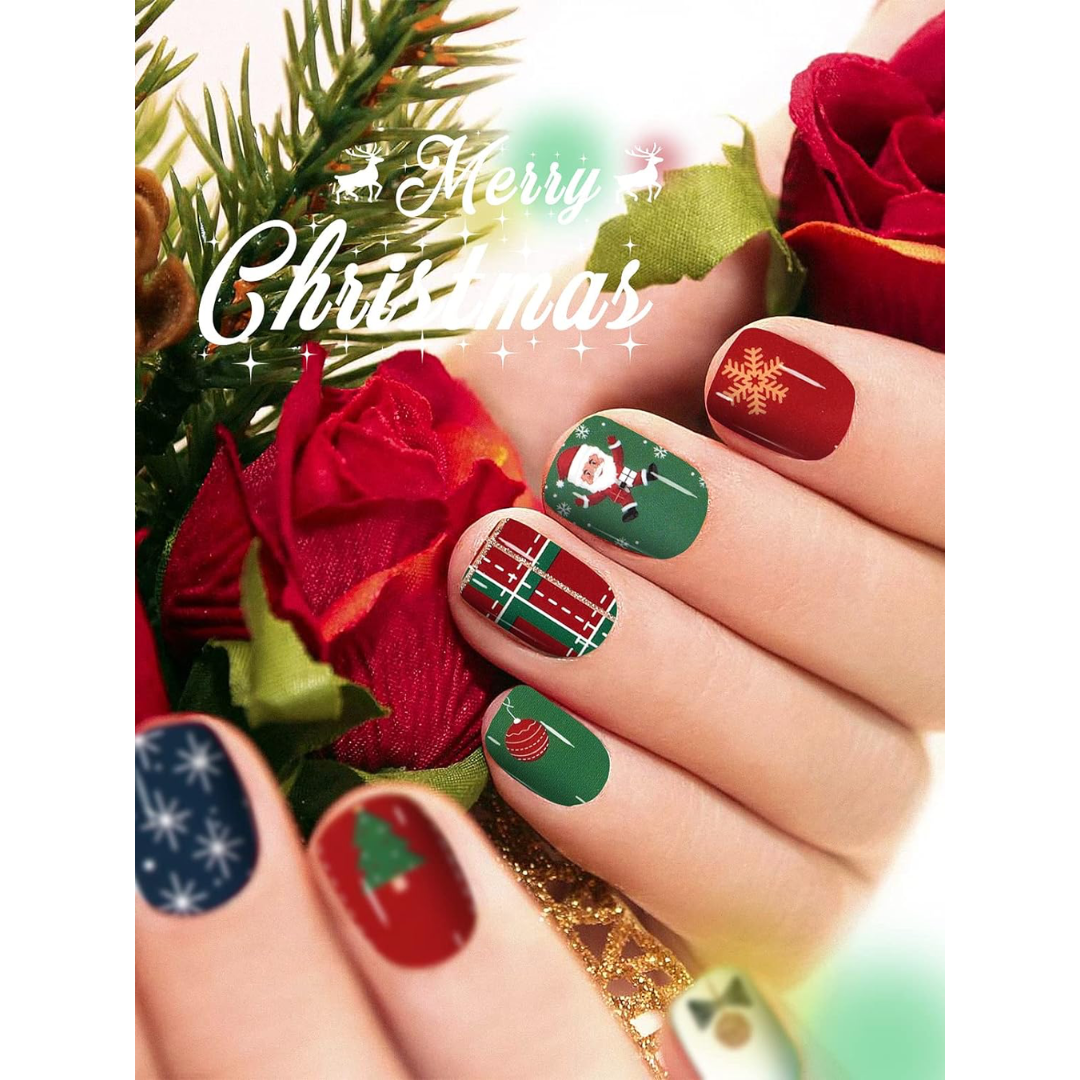 GUAPÀ® Nagelstickers & Nail wraps 12 Vellen Nagelstickers met Kerst vormen