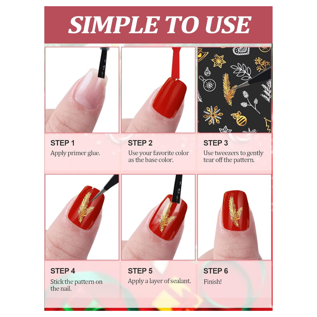 GUAPÀ® Nail Art Nagelstickers 8 vellen kerst nagelstickers