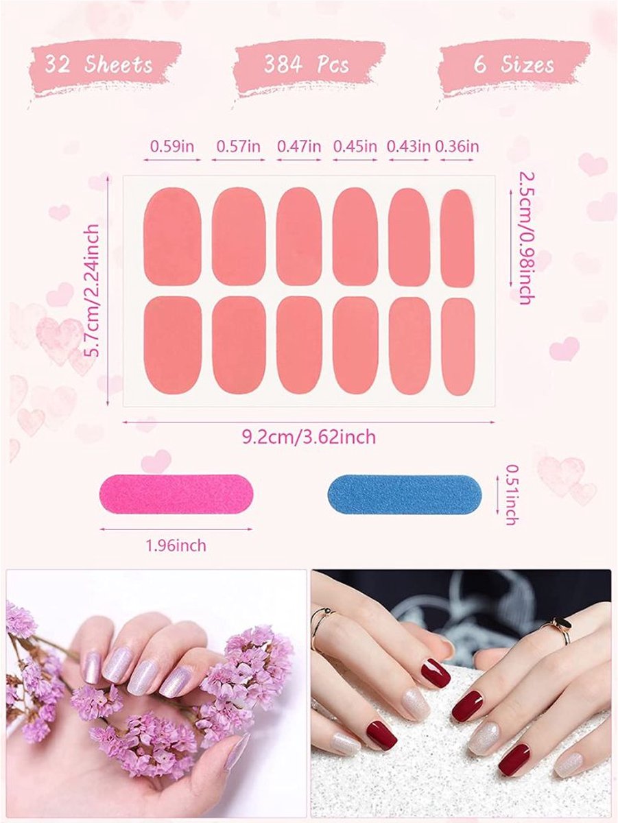 Nail Wraps Nagelstickers 32 pcs | Neon kleuren