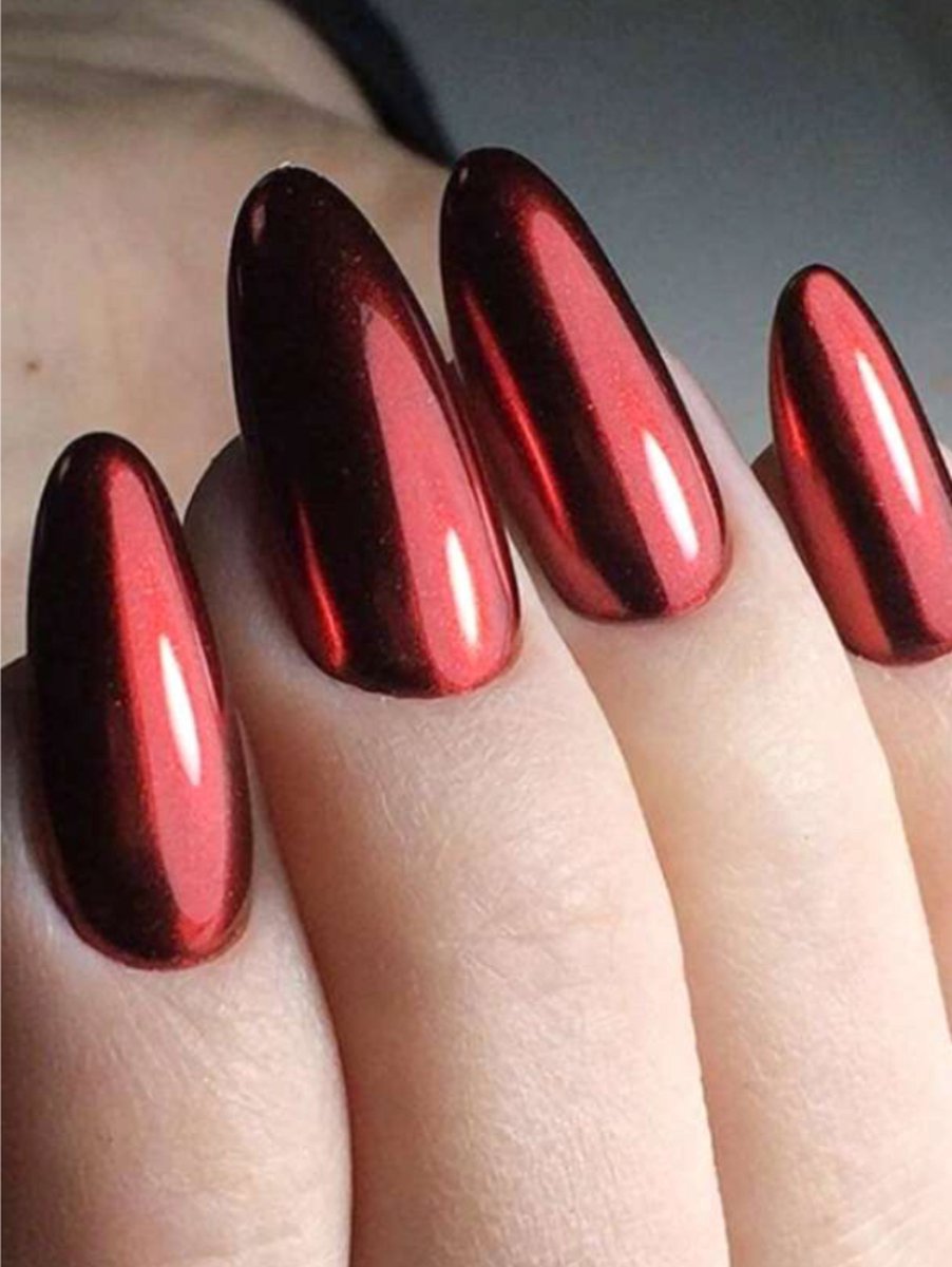 GUAPÀ® Holografische Glitter Poeder Set | Nail Art glitters | Nail Art & Nagel Decoratie | Spiegel en pigment poeder | Chrome Nagels | 1 stuks Rode nagelpoeder