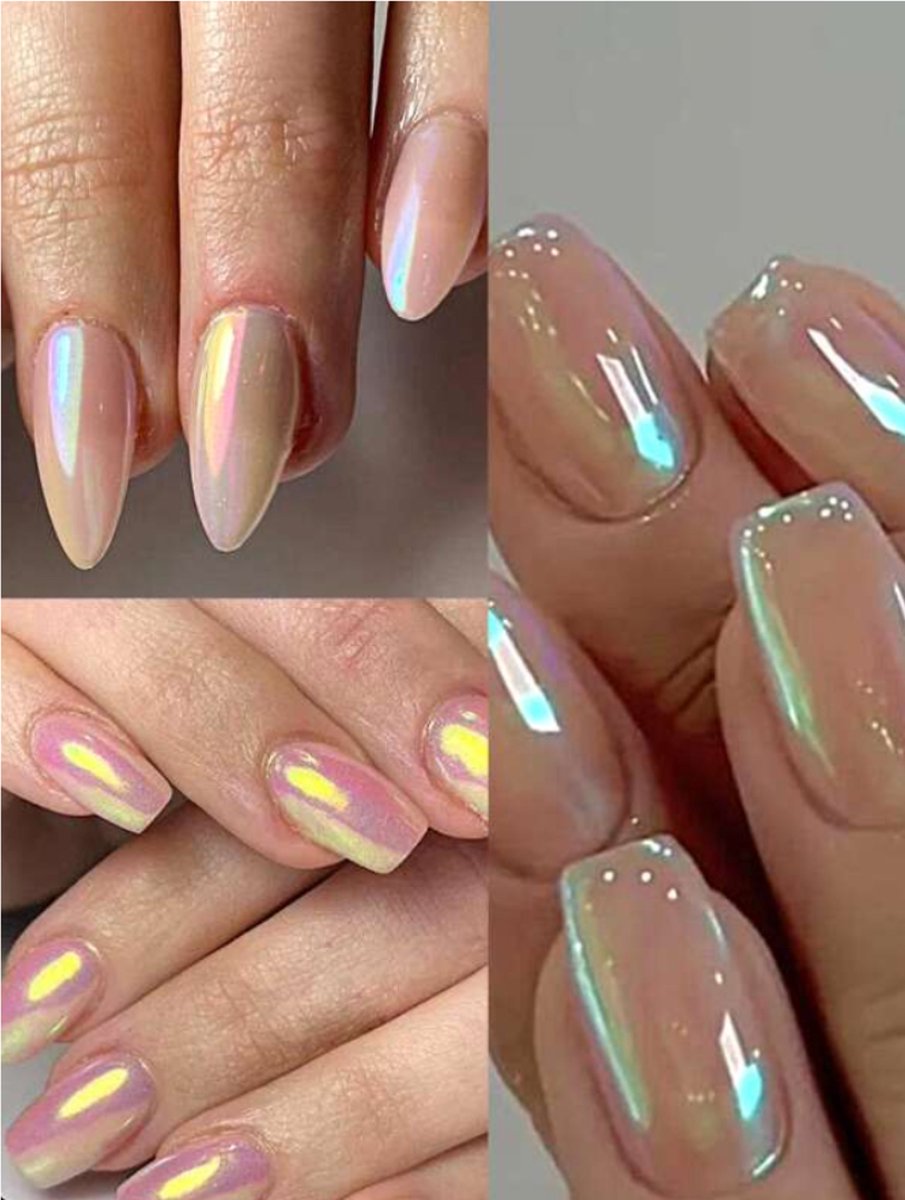 GUAPÀ® Chrome Spiegel Glitter Poeder Set | 6 Nail Art glitters diverse kleur nagelpoeder