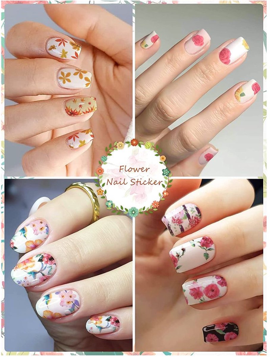 Nail Wraps Nagelstickers 14 pcs | Bloemen print