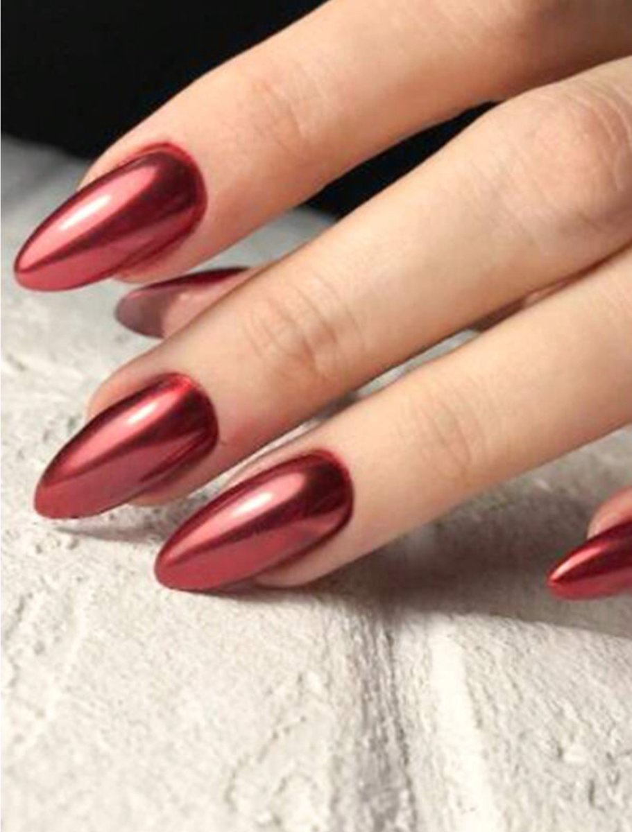 GUAPÀ® Holografische Glitter Poeder Set | Nail Art glitters | Nail Art & Nagel Decoratie | Spiegel en pigment poeder | Chrome Nagels | 1 stuks Rode nagelpoeder