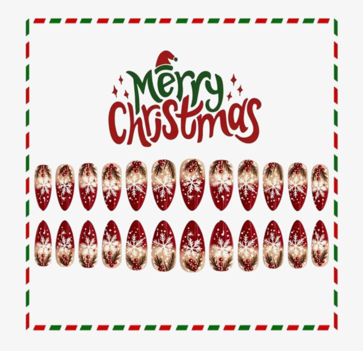 GUAPÀ® Plaknagels | 24 stuks valse nagels Kerst