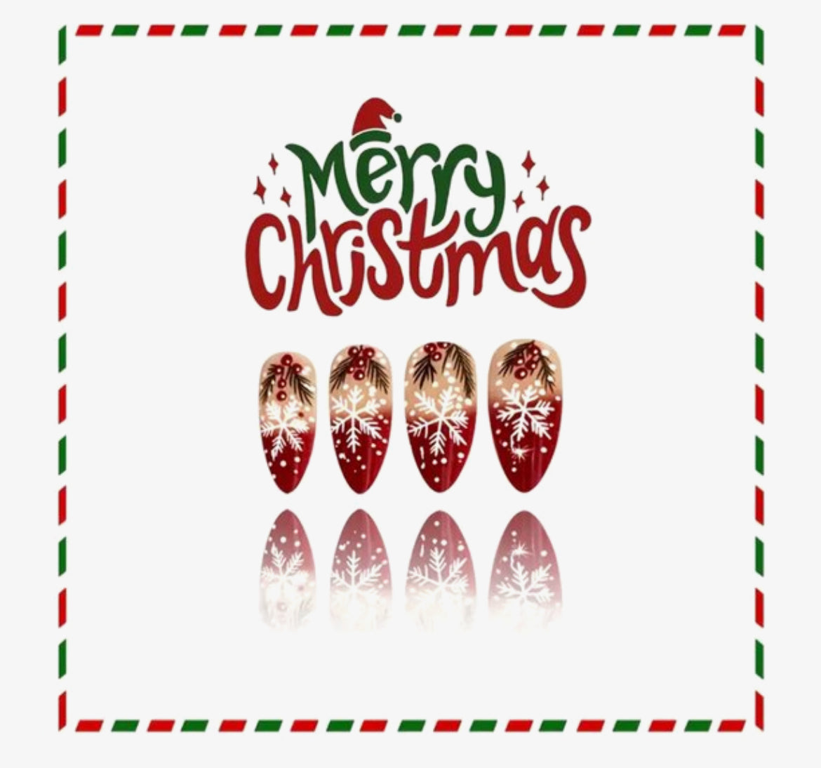 GUAPÀ® Plaknagels | 24 stuks valse nagels Kerst