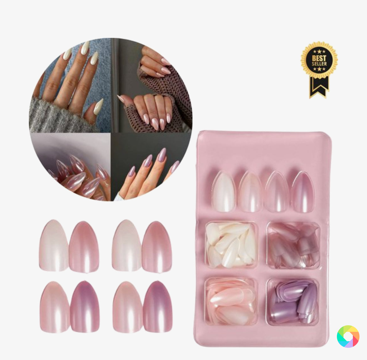 GUAPÀ® Plaknagels 96 stuks Parlemoer