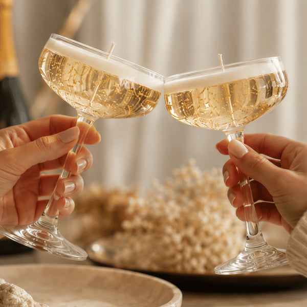 Zelf Champagne Kaarsen Maken | Candle Guapà | Incl. Smeltkan + 2 Glazen 🥂