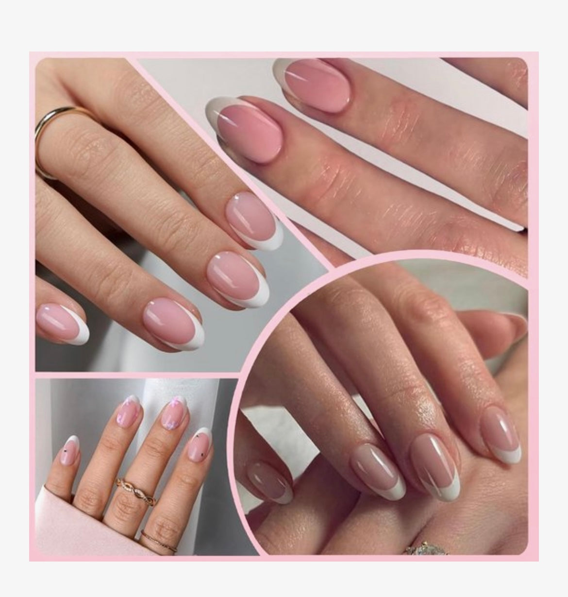 Guapà 120 stuks French Manicure Nagels met Nagellijm