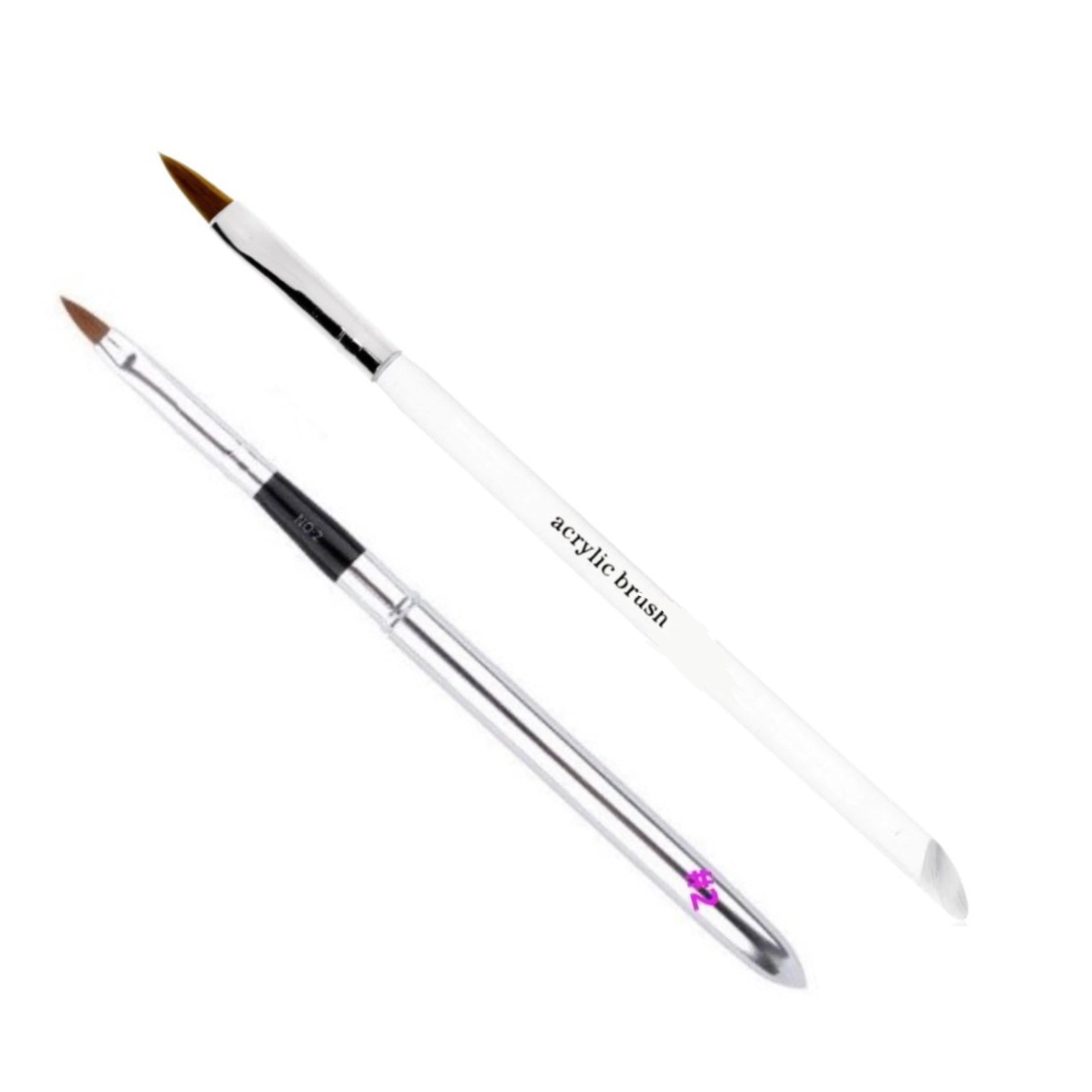 GUAPÀ - Acryl Penselen Duo Set Nr #2 & Nr #8 - High Quality & Echt Haar - Nagel Penselen - Gio Cosmetics