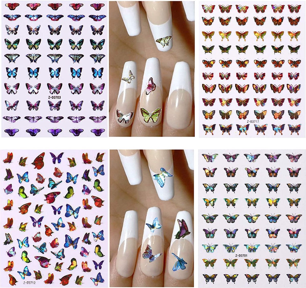 GUAPÀ® Nagelstickers Vlinder 12 vellentjes