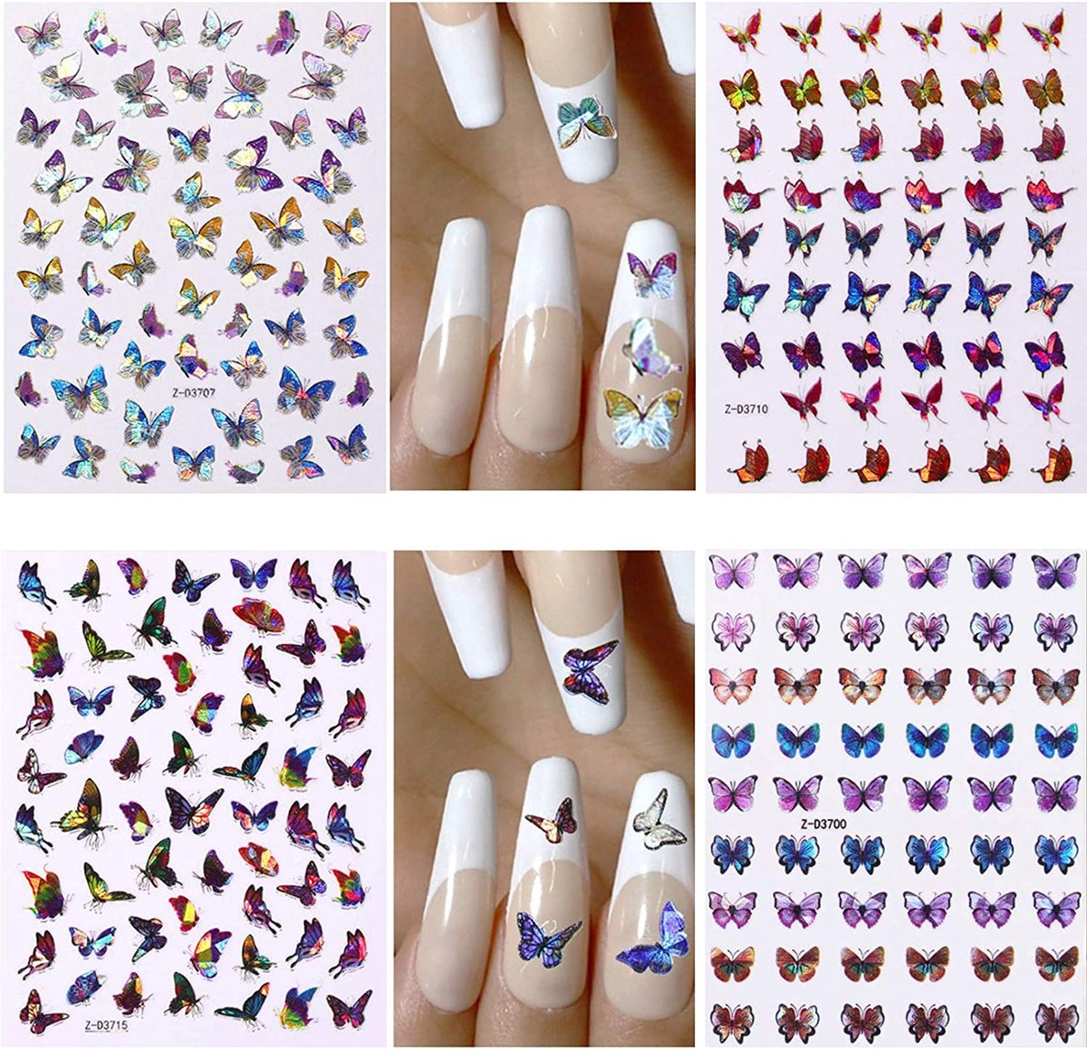 GUAPÀ® Nagelstickers Vlinder 12 vellentjes