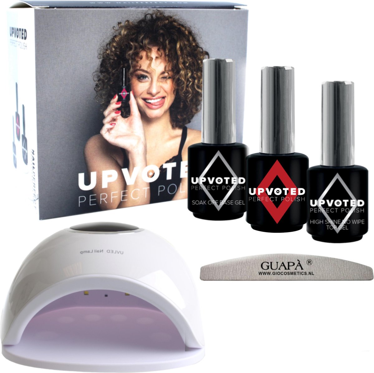 UPVOTED Gellak Starterspakket incl Nagellamp UV / LED | Rood