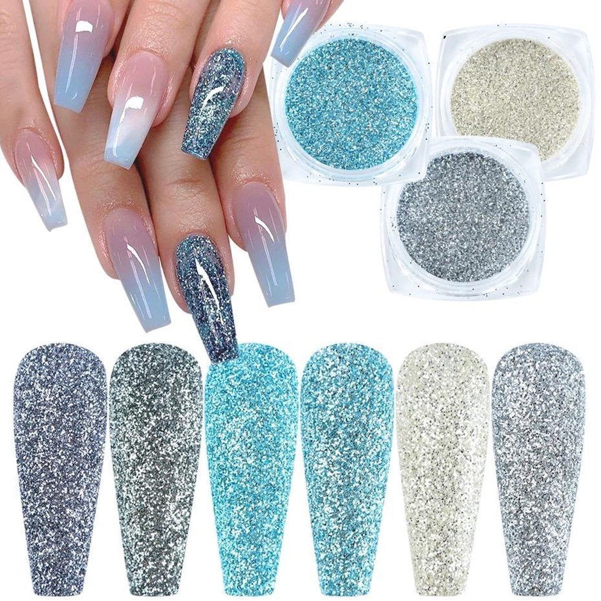 GUAPÀ® Nagel Glitter Poeder | Turquoise