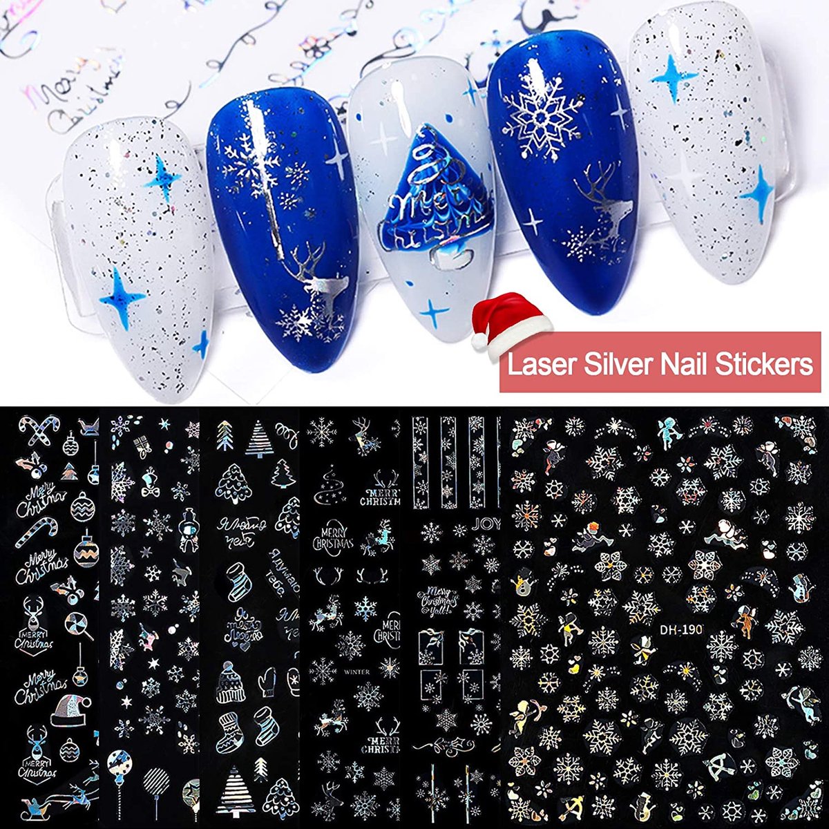 GUAPÀ® Nagelstickers Kerst 12 vellentjes