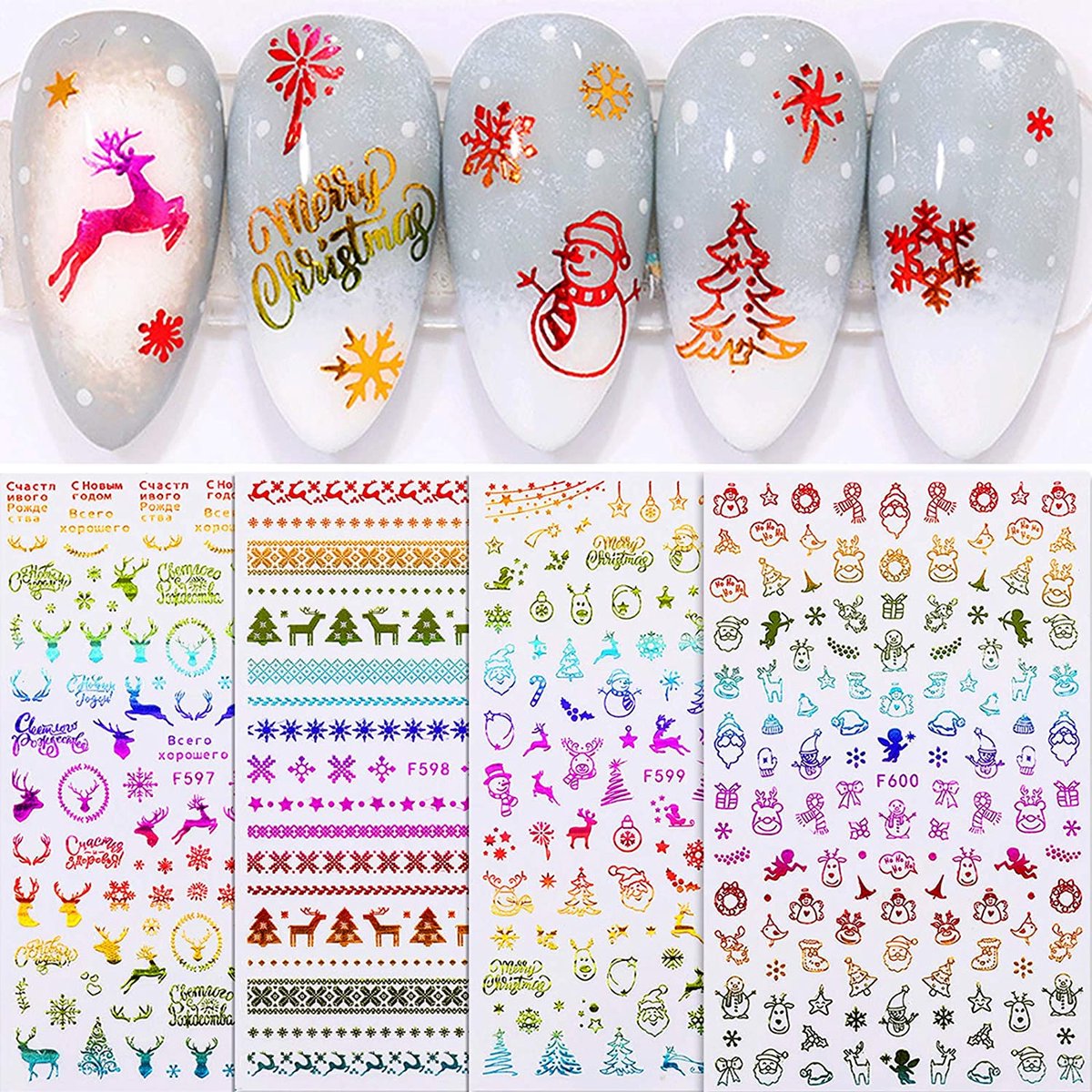 GUAPÀ® Nagelstickers Kerst 12 vellentjes