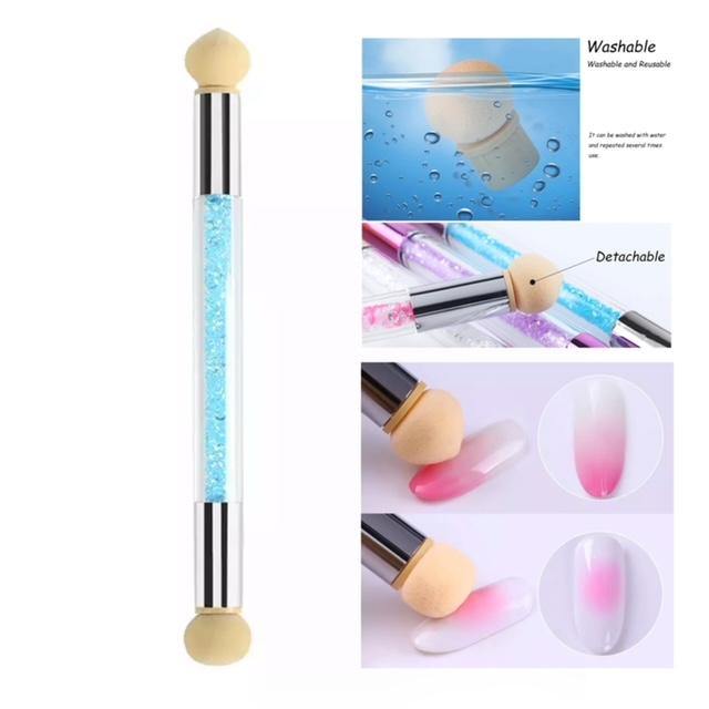 GUAPÀ - Nail Art Blooming Spons & Stempel Penseel voor het maken van Babyboom en Holografisch effecten op je nagels - Kleur Blauw - Gio Cosmetics