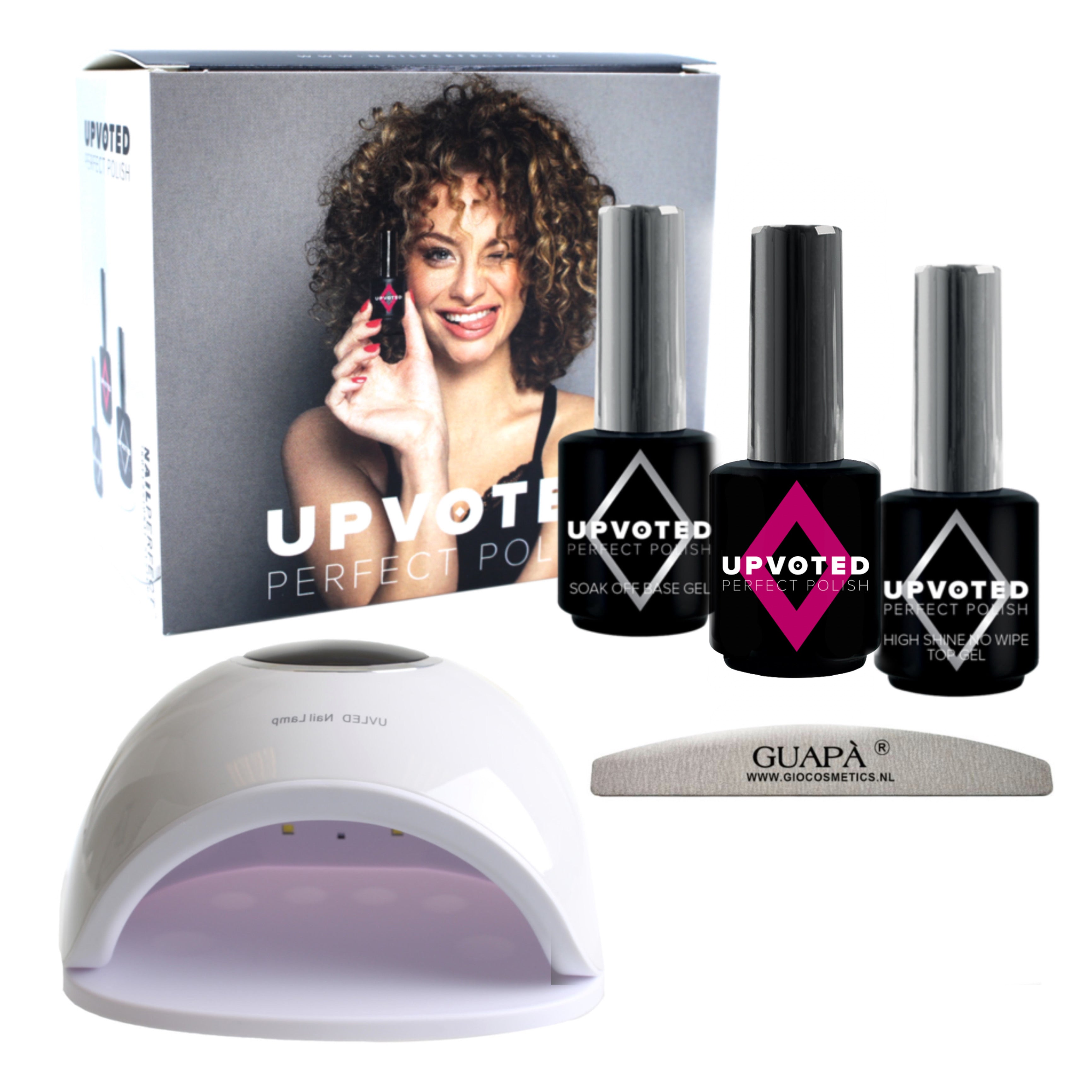 UPVOTED Gellak Starterspakket incl Nagellamp UV / LED | Donker Roze