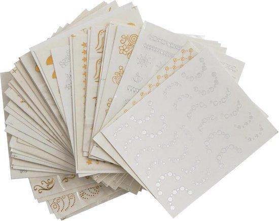 GUAPÀ - Nail Art Nagel Sjabloon Stickers 30 vellen - Zelfklevende Nagelstickers & Nageldecoratie 3D Goud en Zilver - Gio Cosmetics