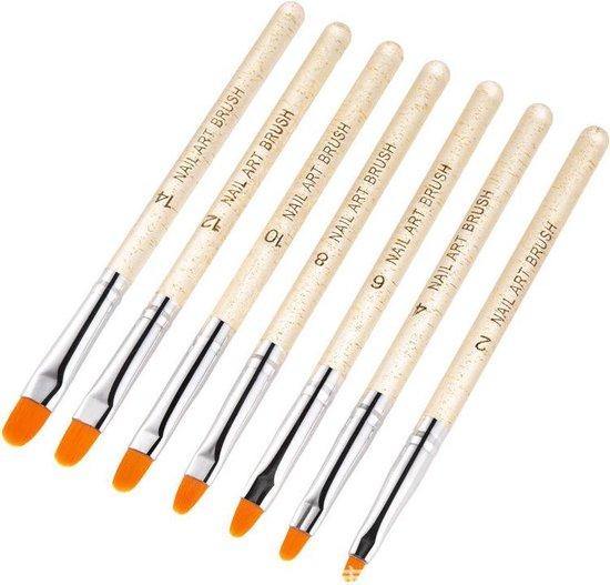 GUAPÀ - Gel Penselen Set Goud - 7 stuks - High Quality Gel & Nail Art Brush - Gio Cosmetics