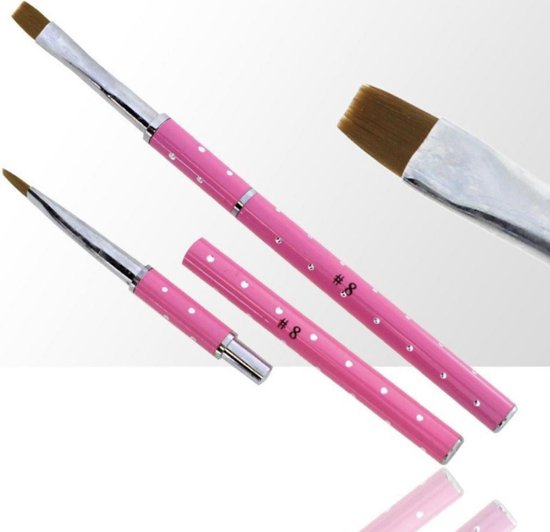 GUAPÀ® Gel Penseel Nylon haar | Roze Nr 8