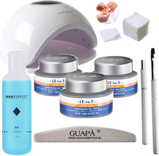 IBD Builder Gel Nagels Pakket incl UV / LED Lamp | 3 kleuren