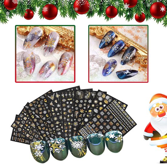 GUAPÀ® Nagelstickers Kerst Goud 8 Vellentjes