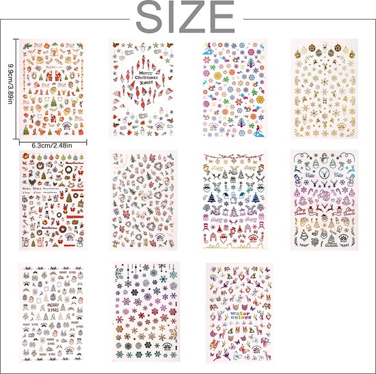 GUAPÀ® Nagelstickers Kerst 12 vellentjes