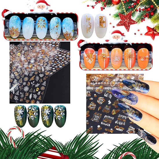 GUAPÀ® Nagelstickers Kerst Goud 8 Vellentjes