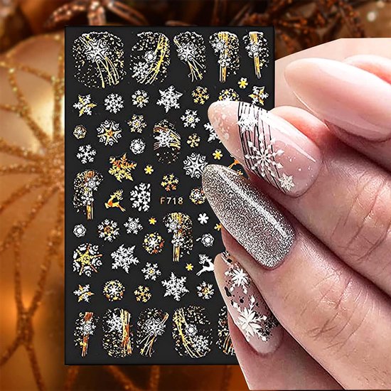 GUAPÀ® Nagelstickers Kerst Goud 8 Vellentjes