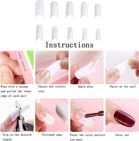 GUAPÀ Kunstnagels French Manicure Wit 500 Stuks (piece) Blisterverpakking - Gio Cosmetics
