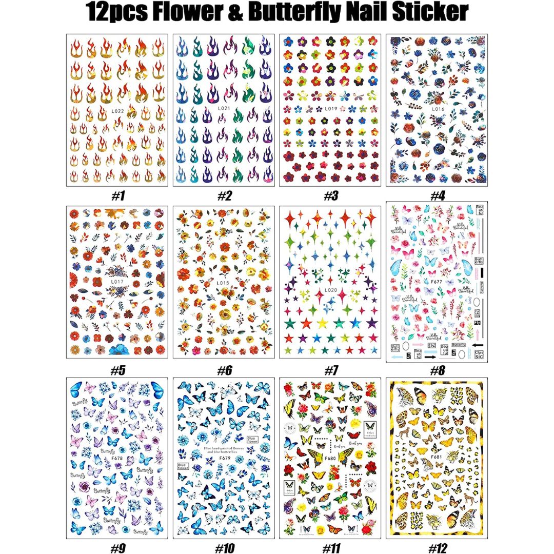 GUAPÀ® Nagelstickers Diverse Patroontjes | 12 Sheets