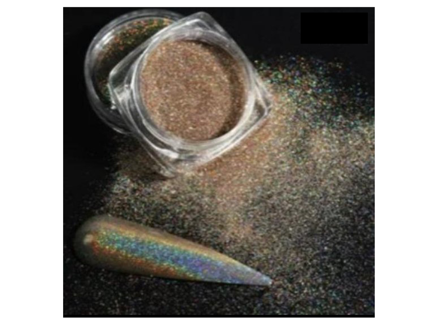 Holografische Glitter Poeder Champagne / Goud (02) - Nail Art - Gio Cosmetics