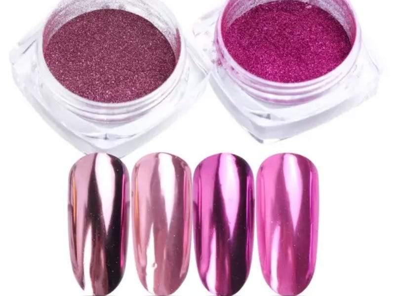 Holografische Glitter Poeder Set - Licht Roze & Donker Roze - 2 stuks - Gio Cosmetics