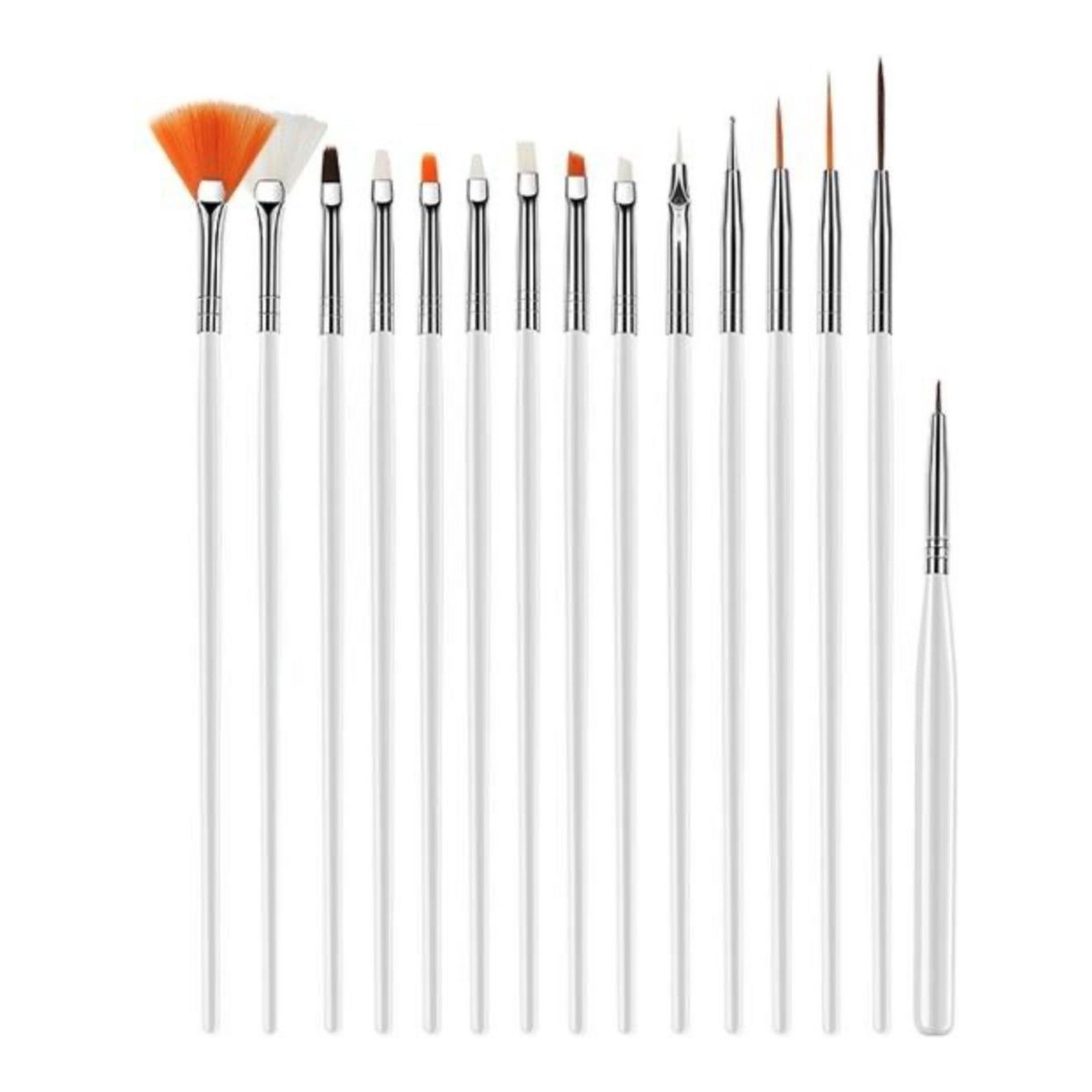GUAPÀ® Nail Art Penselen Wit | 15 delig