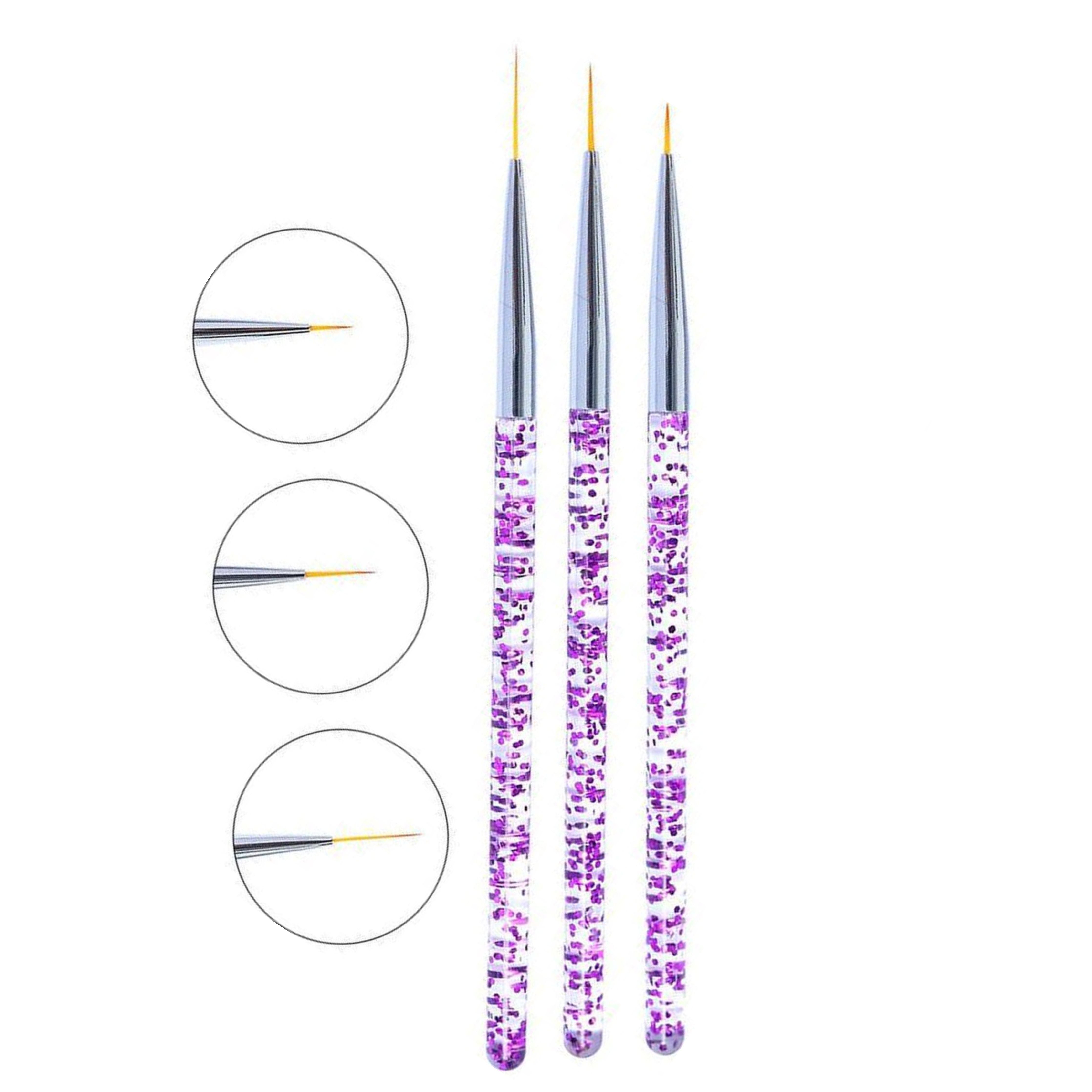GUAPÀ® Nail Art Penselen Set Paars | 3 stuks