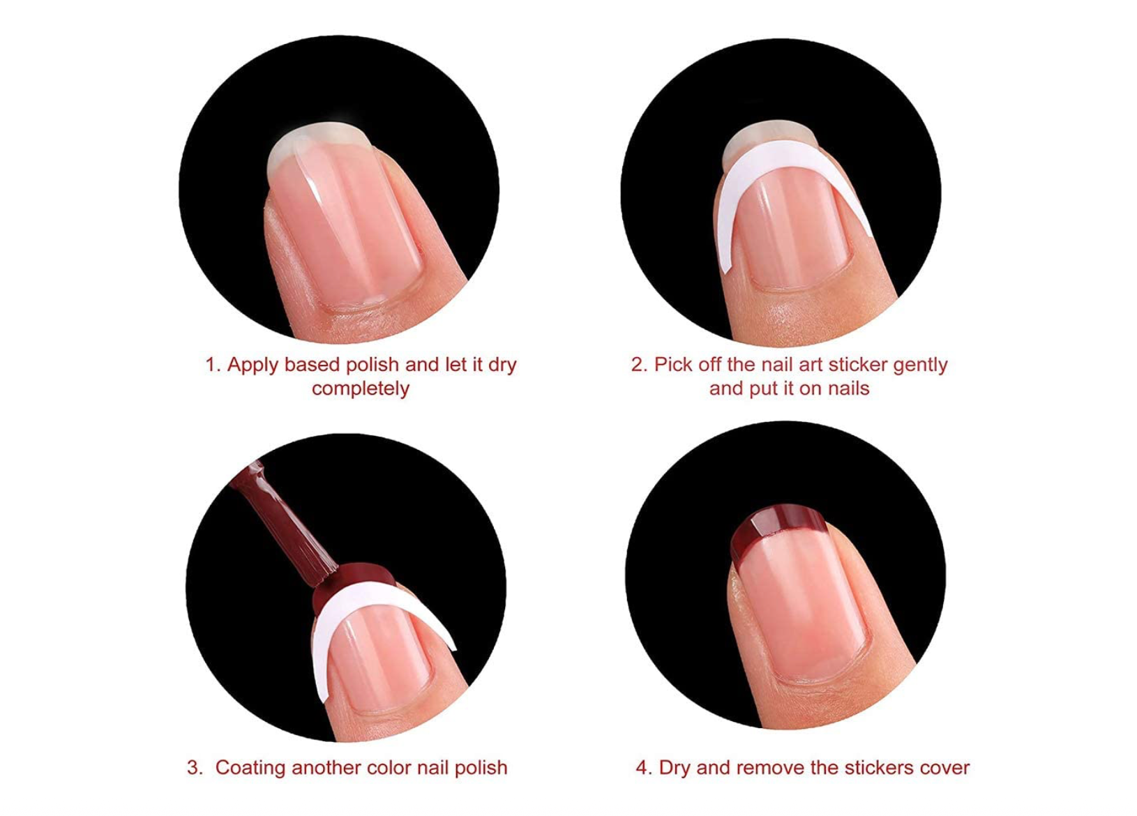 GUAPÀ - French Manicure Nagel Stickers - Nail Art - Kunstnagels - Acryl & Gel - 2 x 51 stuks - Gio Cosmetics